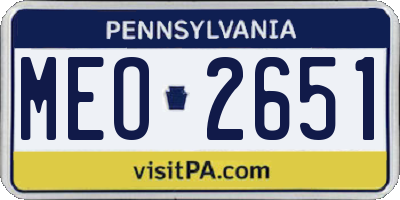 PA license plate MEO2651