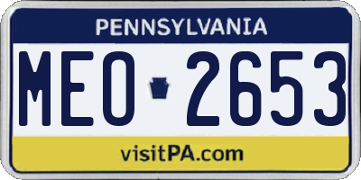 PA license plate MEO2653