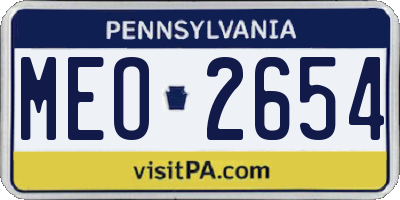 PA license plate MEO2654