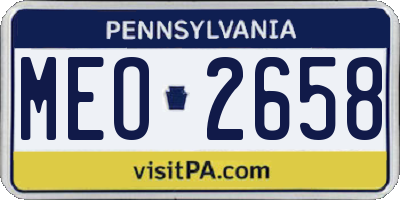 PA license plate MEO2658
