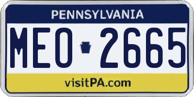 PA license plate MEO2665