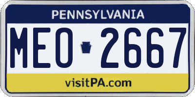 PA license plate MEO2667