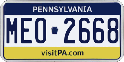 PA license plate MEO2668