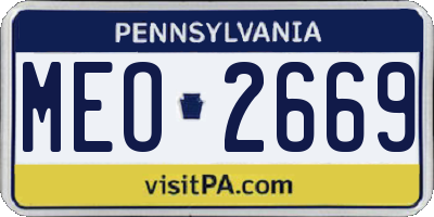 PA license plate MEO2669