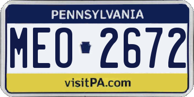 PA license plate MEO2672