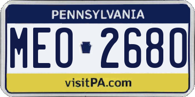 PA license plate MEO2680