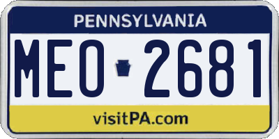 PA license plate MEO2681