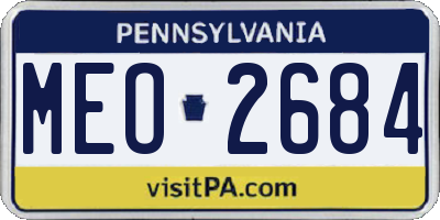 PA license plate MEO2684