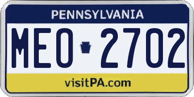PA license plate MEO2702