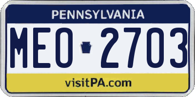 PA license plate MEO2703