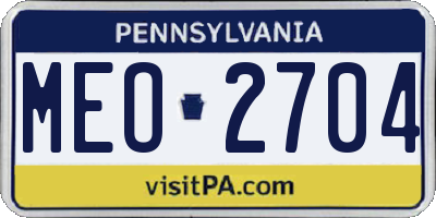 PA license plate MEO2704