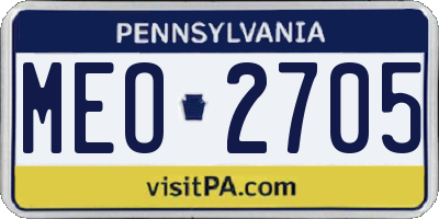 PA license plate MEO2705