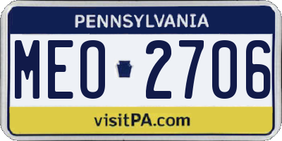 PA license plate MEO2706