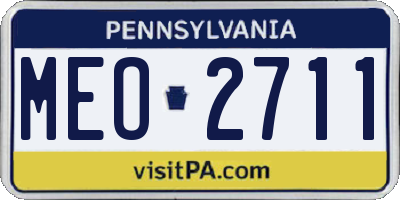 PA license plate MEO2711