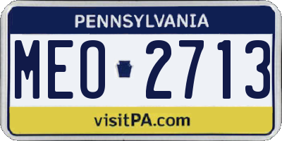 PA license plate MEO2713
