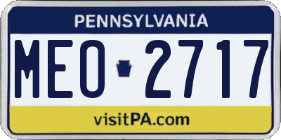 PA license plate MEO2717