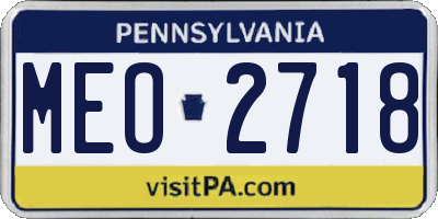 PA license plate MEO2718