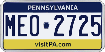 PA license plate MEO2725