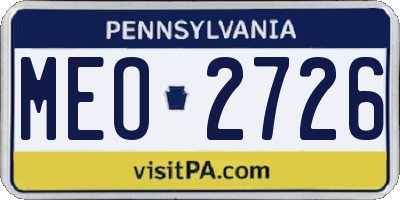 PA license plate MEO2726