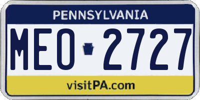 PA license plate MEO2727