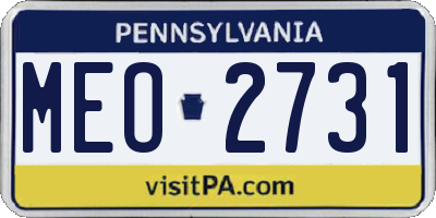 PA license plate MEO2731