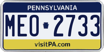 PA license plate MEO2733
