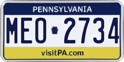 PA license plate MEO2734