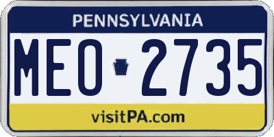 PA license plate MEO2735