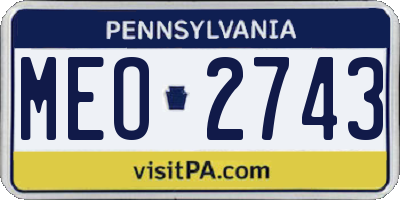 PA license plate MEO2743