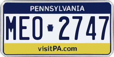 PA license plate MEO2747