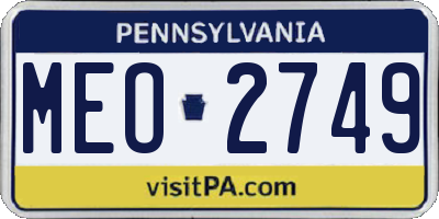 PA license plate MEO2749