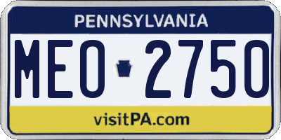 PA license plate MEO2750