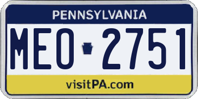 PA license plate MEO2751