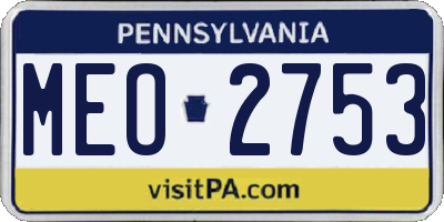PA license plate MEO2753