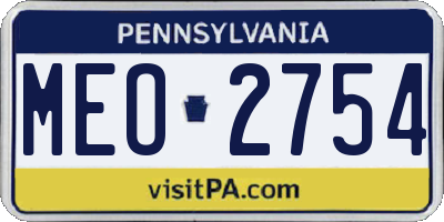 PA license plate MEO2754
