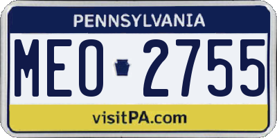 PA license plate MEO2755