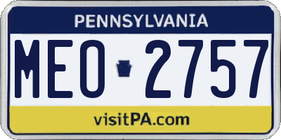 PA license plate MEO2757