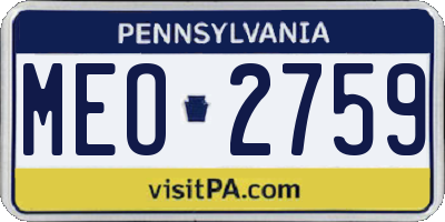 PA license plate MEO2759