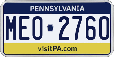 PA license plate MEO2760