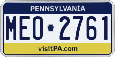PA license plate MEO2761