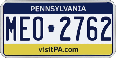 PA license plate MEO2762