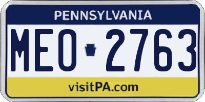 PA license plate MEO2763