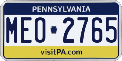 PA license plate MEO2765