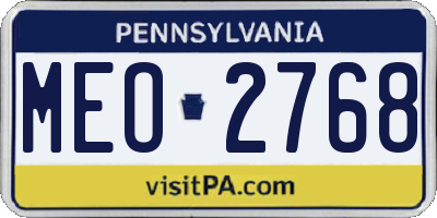 PA license plate MEO2768