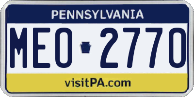 PA license plate MEO2770