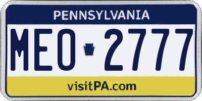 PA license plate MEO2777