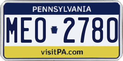 PA license plate MEO2780