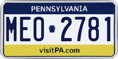 PA license plate MEO2781