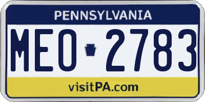 PA license plate MEO2783
