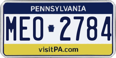 PA license plate MEO2784